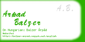 arpad balzer business card